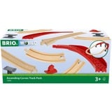 BRIO World Schienenpaket Berg und Tal, Bahn holz/rot, 16-teilig