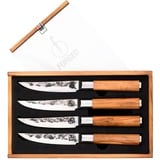 Forged Olive Steakmesser-Set, 4-teilig, 11,5cm Griff aus Olivenholz