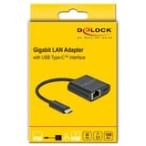 DeLOCK Adapter USB-C > Gigabit LAN, mit PD Anschluss schwarz