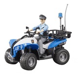 bruder Polizei-Quad mit Polizist und Ausstattung, Modellfahrzeug blau/weiß