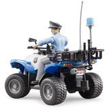 bruder Polizei-Quad mit Polizist und Ausstattung, Modellfahrzeug blau/weiß