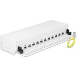 DeLOCK Desktop Patchpanel 12 Port Cat.6a weiß