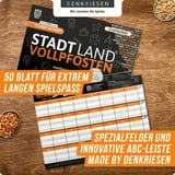 Denkriesen Stadt Land Vollpfosten - Classic Edition, Partyspiel A4-Spielblock