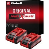 Einhell Akku Power-X-Change TWIN-PACK 18Volt 4,0Ah rot/schwarz, 2 Stück, ohne Ladegerät