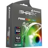 Sharkoon SHARK Disc PWM RGB Fan, Gehäuselüfter transparent, 120 mm