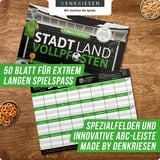 Denkriesen Stadt Land Vollpfosten - Fußball Edition, Partyspiel A4-Spielblock