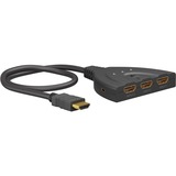 goobay HDMI-Umschaltbox 3 auf 1 (4K @ 60Hz), HDMI Switch schwarz, 55cm Kabel