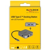 DeLOCK USB-C Dockingstation grau, HDMI, Power Delivery, RJ-45