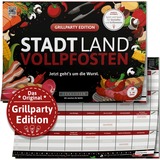 Denkriesen Stadt Land Vollpfosten - Grillparty Edition, Partyspiel A4-Spielblock