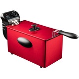 Bestron Cool Zone Fritteuse AF357R rot/schwarz, 2.000 Watt, Ölbehälter 3,5 Liter