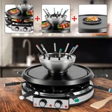 ProfiCook  2in1 Raclette Grill & Fondueset PC RG/FD 1245 schwarz/silber