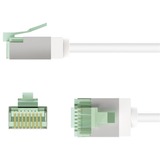 goobay Ultraflexibles Cat.8.1 Patchkabel slim, U/FTP weiß, 2 Meter, extrakurze Stecker