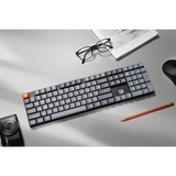 Keychron K5 Max, Gaming-Tastatur grau/orange, DE-Layout, Gateron Low Profile 2.0 Mechanical Brown, Hot-Swap, Aluminiumrahmen, RGB