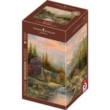 Holzpuzzle Thomas Kinkade Studios: Bergkulisse mit Bach