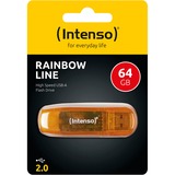 Intenso Rainbow Line 64 GB, USB-Stick orange, USB 2.0