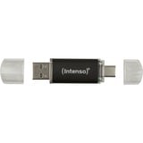 Intenso Twist Line 64 GB, USB-Stick anthrazit/transparent, USB-A 3.2 Gen 1, USB-C 3.2 Gen 1