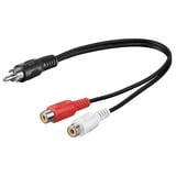 goobay Kabel Y Cinch 1xStecker -> 2xKupplung schwarz, 15 cm