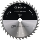 Bosch Kreissägeblatt Standard for Wood, Ø 165mm, 36Z Bohrung 15,875mm, für Akku-Handkreissägen