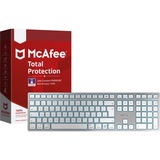 CHERRY KW 9100 SLIM FOR MAC + McAfee Bundle, Tastatur silber/weiß, DE-Layout, Cherry SX-Scherentechnologie