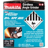 Makita Akku-Winkelschleifer GA023GM201 XGT, 40Volt blau/schwarz, 2x Li-Ion XGT Akku 4,0Ah, MAKPAC