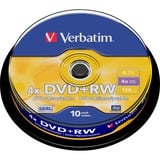 Verbatim DVD+RW 4,7 GB, DVD-Rohlinge 4fach, 10 Stück