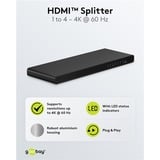 goobay HDMI Splitter 1 auf 4 (4K @ 60Hz) schwarz