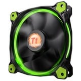 Thermaltake Riing 14 LED Green 140x140x25, Gehäuselüfter schwarz/grün, 140 mm