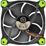 Thermaltake Riing 14 LED Green 140x140x25, Gehäuselüfter schwarz/grün, 140 mm