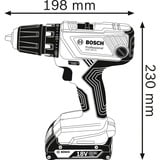 Bosch Akku-Bohrschrauber GSR 18V-21 Professional solo, 18Volt blau/schwarz, ohne Akku und Ladegerät, in L-BOXX