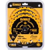 DEWALT Kreissägeblatt EXTREME DT10399, Ø 190mm, 24Z 3 Stück, Bohrung 20mm, für Handkreissägen