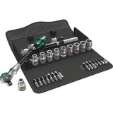 Wera 8100 SC 6 Zyklop Speed-Knarrensatz, 28-teilig, Werkzeug-Set schwarz/grün, 1/2", Speed-Knarre mit schwenkbarem Kopf