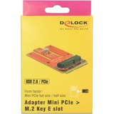 DeLOCK Adapter Mini PCIe > M.2 Key E Slot 