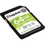 Kingston Canvas Select Plus 64 GB SDXC, Speicherkarte schwarz, UHS-I U1, Class 10, V10