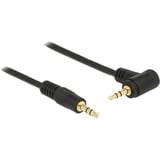 DeLOCK Audiokabel Klinke 3,5mm Stecker > 3,5mm Stecker schwarz, 50 cm, abgewinkelt