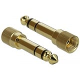 DeLOCK Klinkenverlängerungskabel 3,5mm 3Pin Stecker > Buchse schwarz, 0,5 Meter, mit 6,35mm Schraubadapter