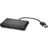 Kensington USB 2.0 4-Port Hub, USB-Hub schwarz, 4x USB 2.0 Typ-A