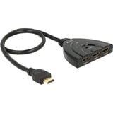 DeLOCK HDMI Switch 3x HDMI in > 1x HDMI out 4K schwarz, 50 cm