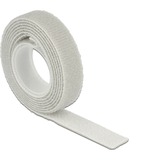 DeLOCK Klettband auf Rolle, 1 Meter x 13mm, Kabelbinder grau