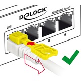 DeLOCK RJ45 Secure Cat. 6A, Kabel weiß, 1 Meter, verriegelbar, LSOH Halogenfrei