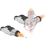 DeLOCK RJ-45 Stecker feldkonfektionierbar, Cat.6a abgewinkelt, Steckdose 1 Stück, Metallgehäuse