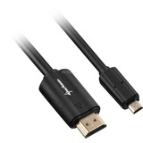 Sharkoon Kabel HDMI Stecker > micro HDMI Stecker schwarz, 1 Meter, HDMI 4K