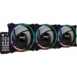 Aerocool Eclipse 12 Pro 120x120x25, Gehäuselüfter schwarz, 3er Pack inkl. H66F Control Hub, Fernbedienung