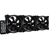 Aerocool Eclipse 12 Pro 120x120x25, Gehäuselüfter schwarz, 3er Pack inkl. H66F Control Hub, Fernbedienung