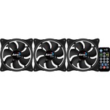 Aerocool Eclipse 12 Pro 120x120x25, Gehäuselüfter schwarz, 3er Pack inkl. H66F Control Hub, Fernbedienung