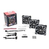 Enermax SquA RGB 3 Fan Pack 120x120, Gehäuselüfter schwarz, inkl. RGB-Steuerbox, 120 mm