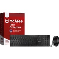 CHERRY DW 9500 SLIM + McAfee Bundle, Desktop-Set schwarz/grau, DE-Layout, Cherry SX-Scherentechnologie