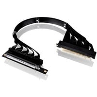 Thermaltake PCI-E 4.0 Dual 90° Riser Cable, Kabel schwarz, 40cm