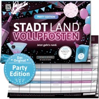 Denkriesen Stadt Land Vollpfosten - Party Edition, Partyspiel A4-Spielblock