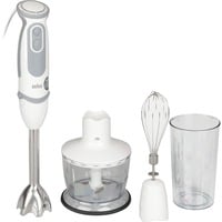 Braun MultiQuick 5 Stabmixer Vario MQ 5235 weiß/grau, 1.000 Watt, mit Zerkleinerer und Schneebesen