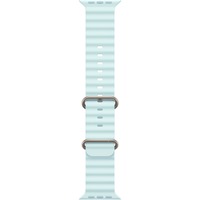 Apple 49 mm Ocean Armband, Uhrenarmband hellblau/titan